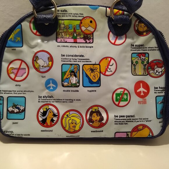 Rare Retro Transversion Loop NYC Unique Vinyl Airline travel Design - Picture 3 of 8